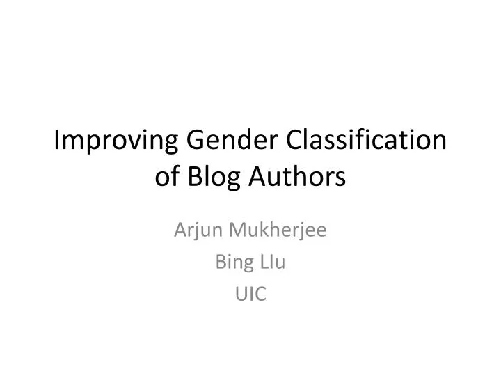improving gender classification of blog authors
