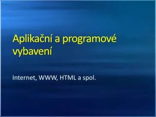 aplika n a programov vybaven