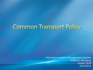 Common Transport Policy