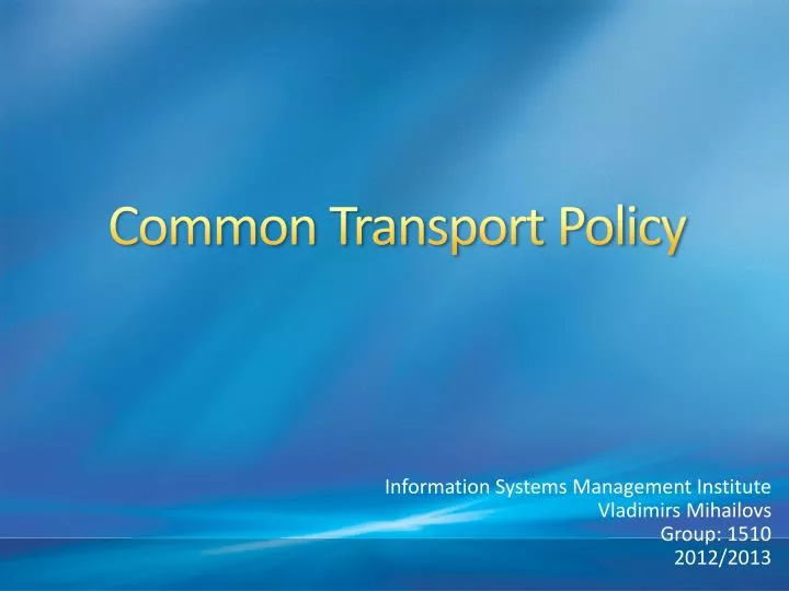 common transport policy