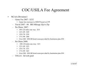 COC/USILA Fee Agreement