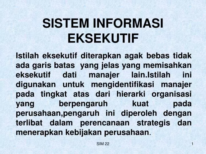 sistem informasi eksekutif