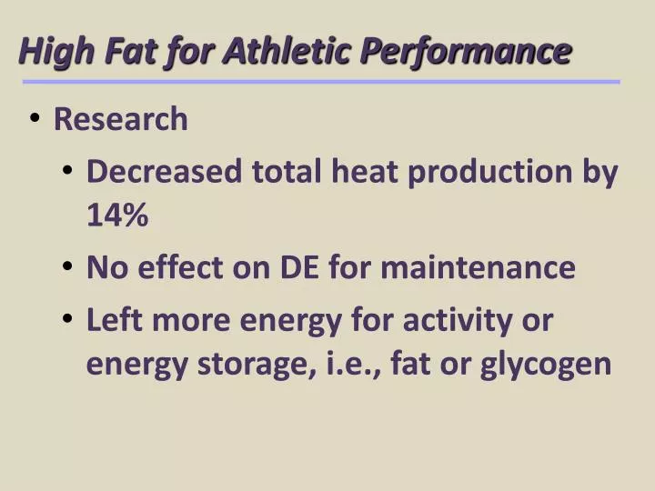 high fat for athletic performance