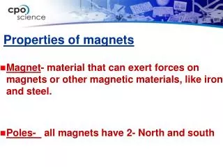 Properties of magnets