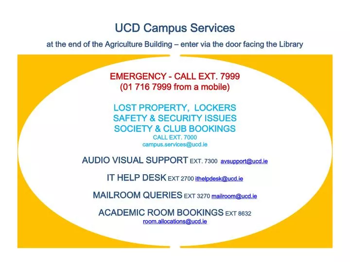 ucd campus services at the end of the agriculture building enter via the door facing the library