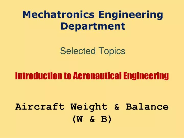 introduction to aeronautical engineering