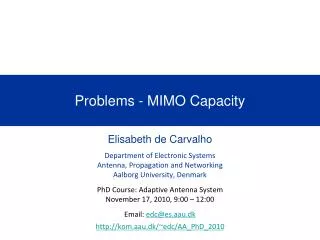 Problems - MIMO Capacity