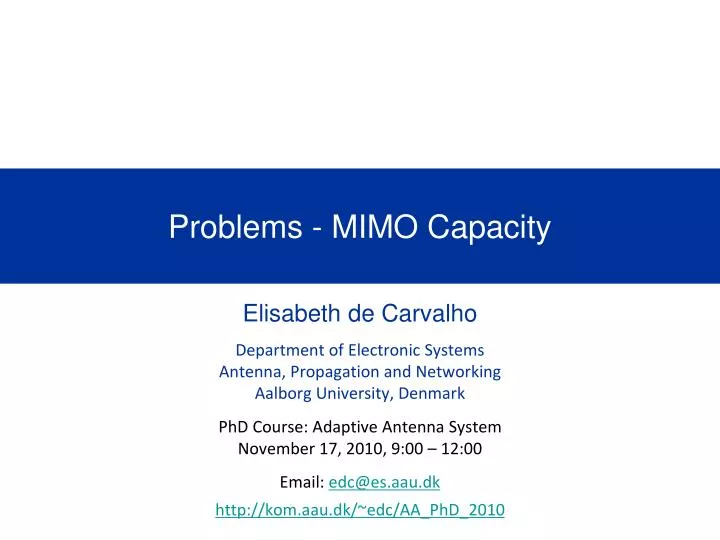 problems mimo capacity