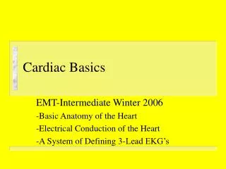 Cardiac Basics