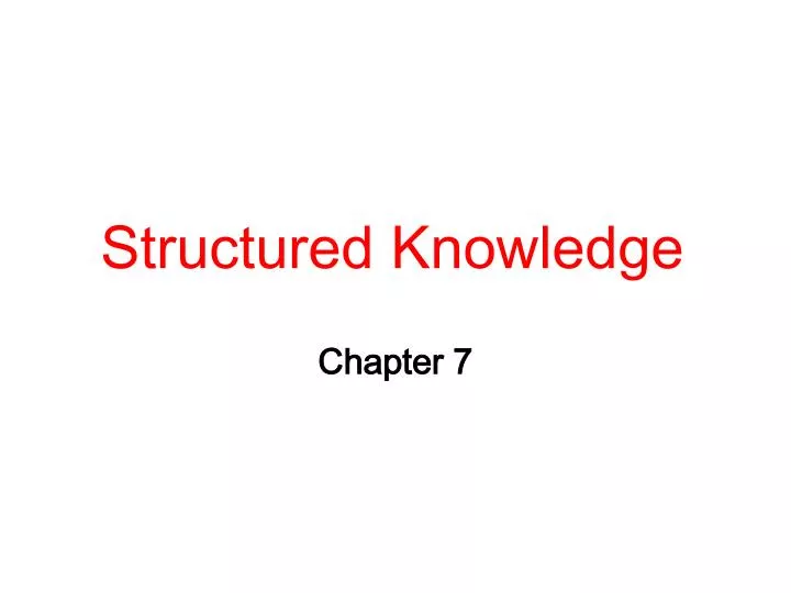 structured knowledge