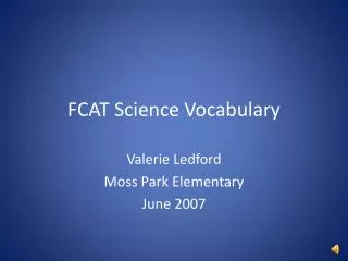 FCAT Science Vocabulary