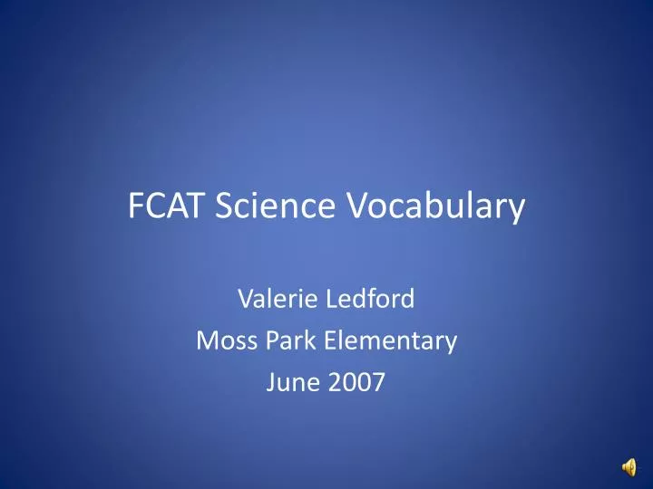 fcat science vocabulary