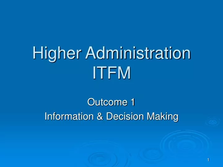 higher administration itfm