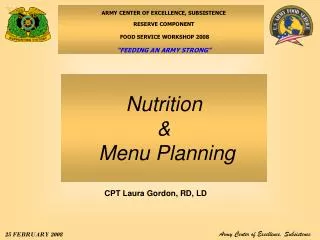 Nutrition &amp; Menu Planning