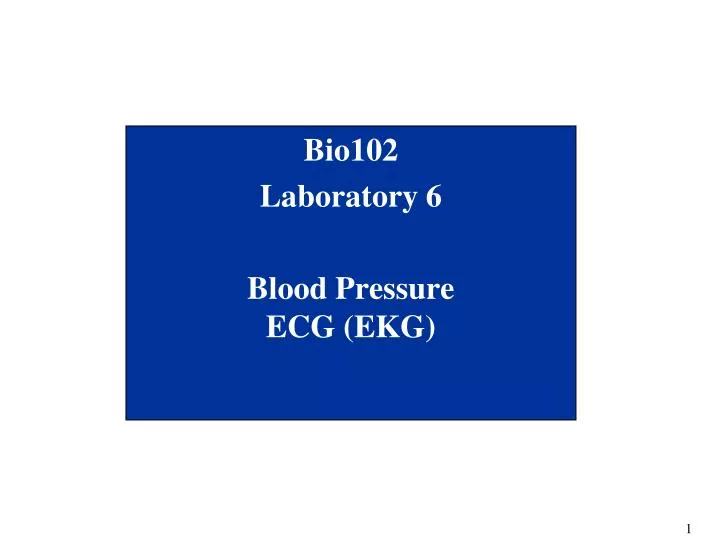 bio102 laboratory 6 blood pressure ecg ekg