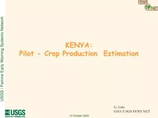KENYA: Pilot - Crop Production Estimation