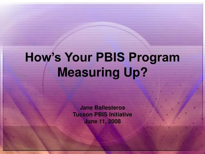 how s your pbis program measuring up