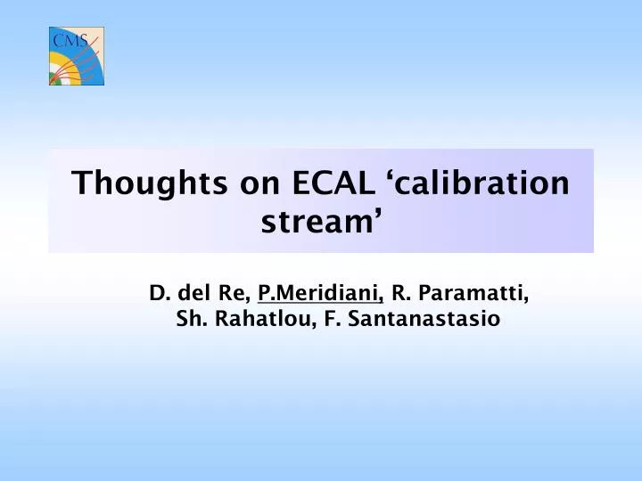 thoughts on ecal calibration stream