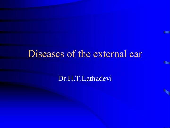 diseases of the external ear