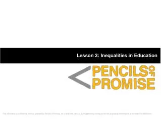 Lesson 3: Inequalities in Education