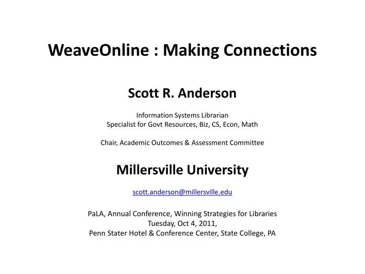 weaveonline making connections