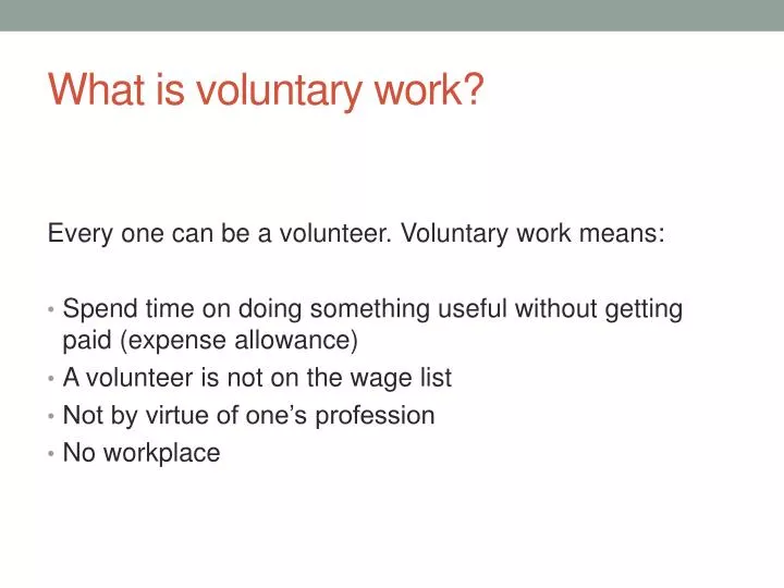 what is voluntary work