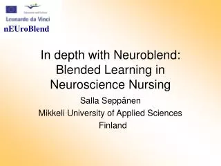 In depth with Neuroblend: Blended Learning in Neuroscience Nursing