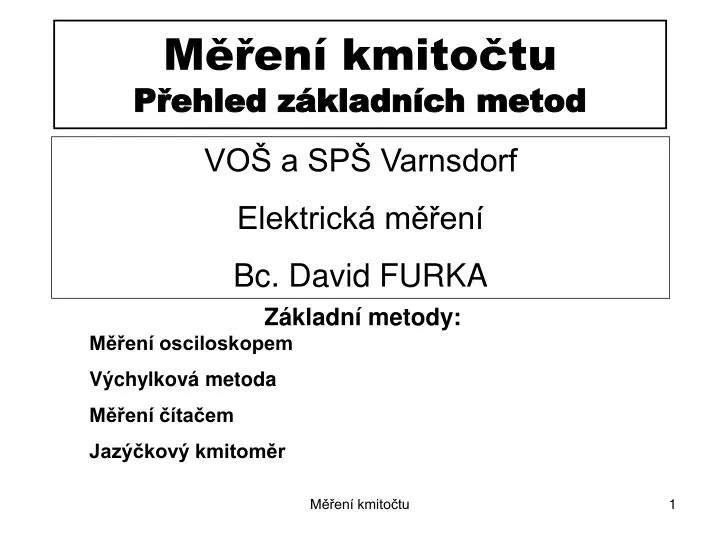 m en kmito tu p ehled z kladn ch metod