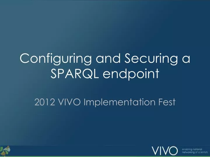configuring and securing a sparql endpoint