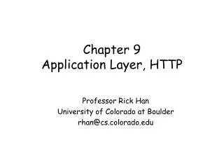 Chapter 9 Application Layer, HTTP
