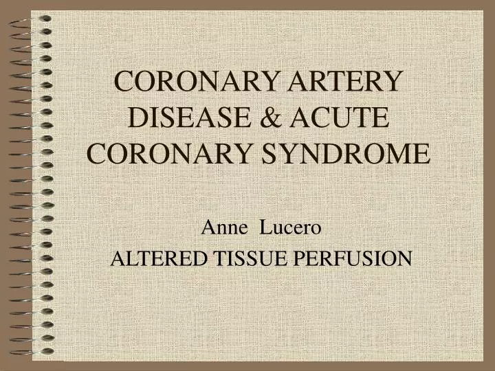 coronary artery disease acute coronary syndrome