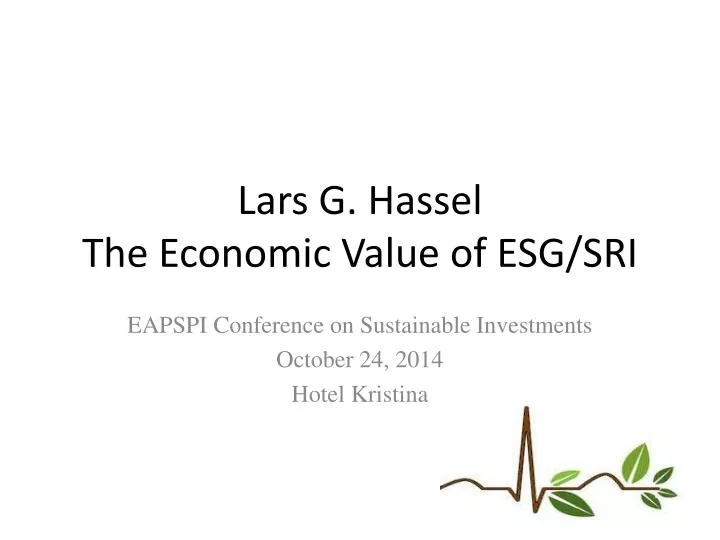 lars g hassel the economic value of esg sri