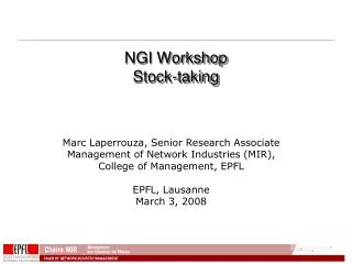 NGI Workshop Stock-taking