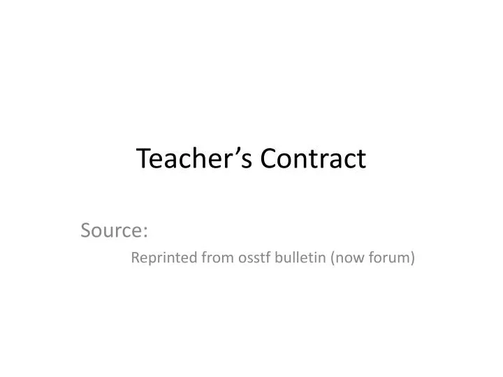 teacher s contract