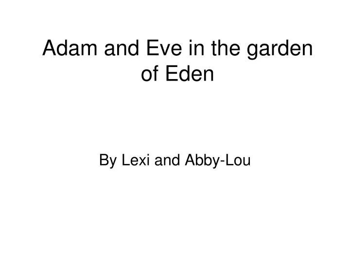 adam and eve in the garden of eden