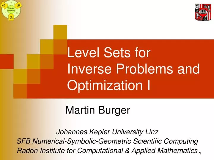 level sets for inverse problems and optimization i