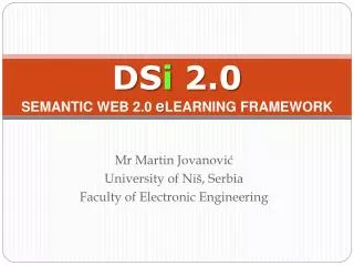 DS i 2.0 SEMANTIC WEB 2.0 e LEARNING FRAMEWORK