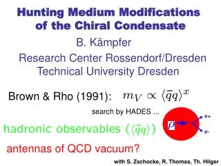 Hunting Medium Modifications of the Chiral Condensate