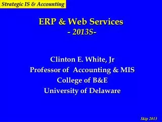 ERP &amp; Web Services - 2013S-