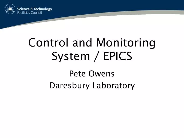 control and monitoring system epics