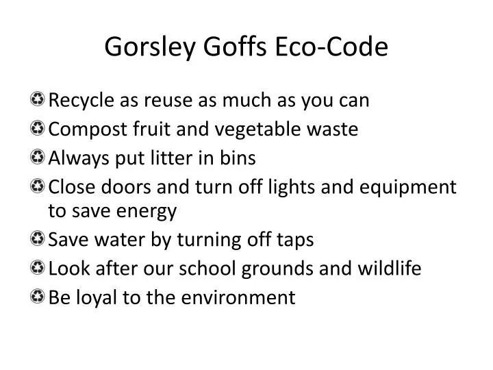 gorsley goffs eco code