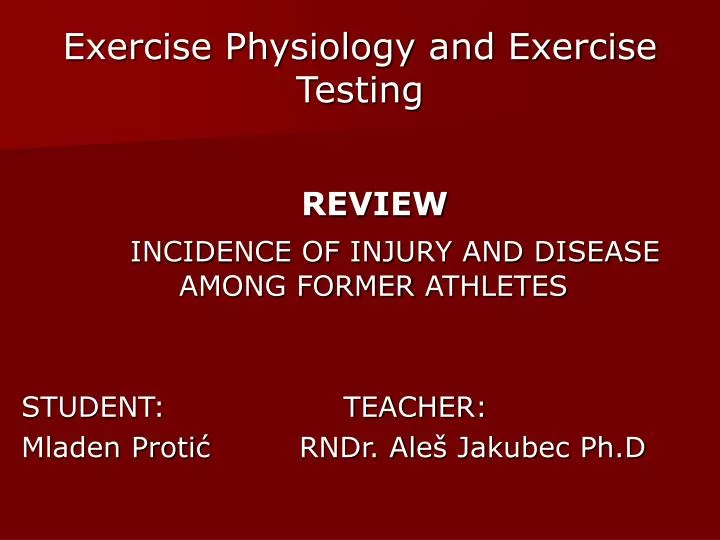 exercise physiology and exercise testing