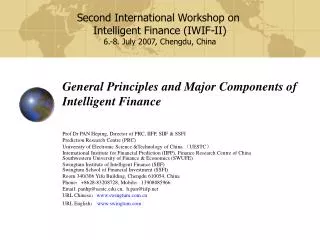 General Principles and Major Components of Intelligent Finance