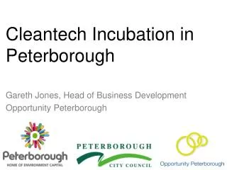Cleantech Incubation in Peterborough