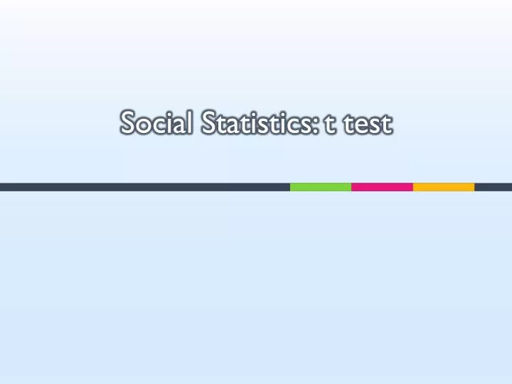 social statistics t test