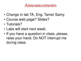 announcements