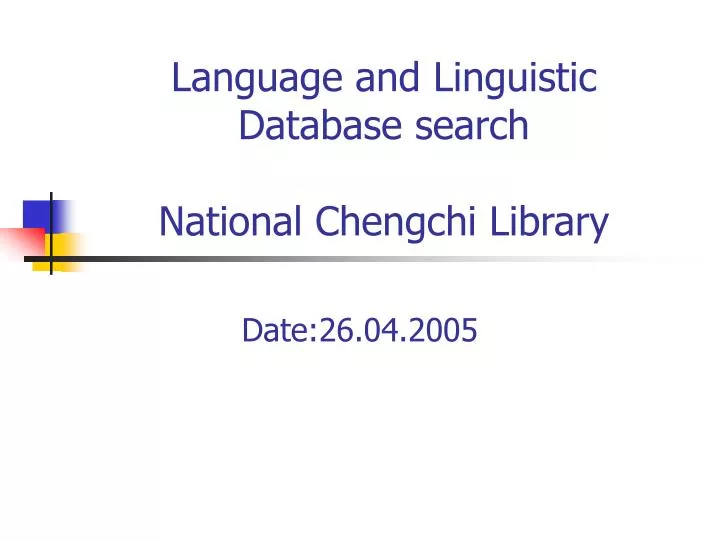 language and linguistic database search national chengchi library