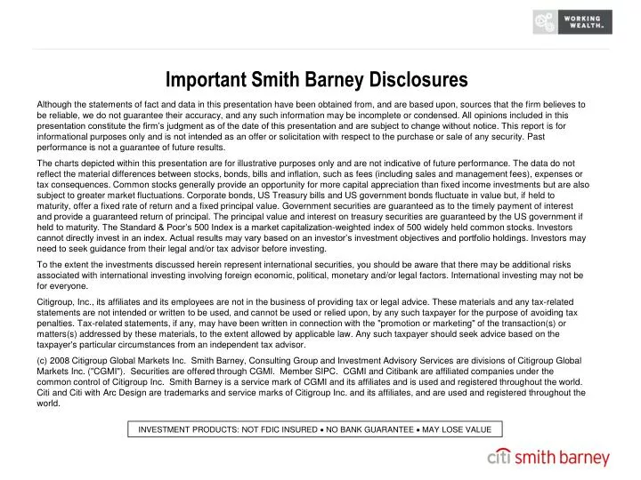 important smith barney disclosures
