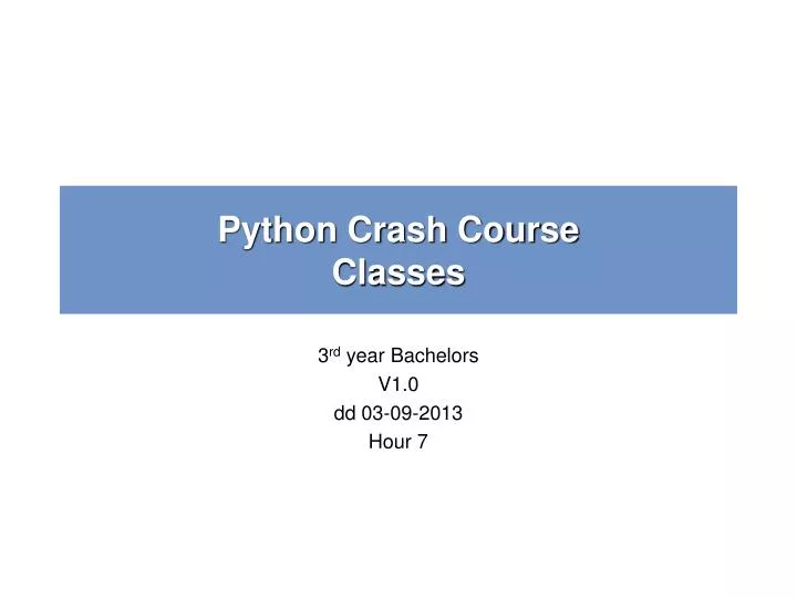 python crash course classes