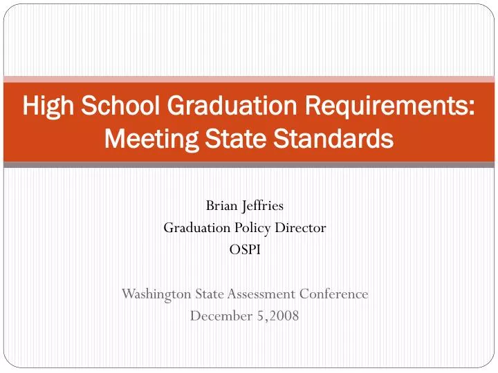 high school graduation requirements meeting state standards